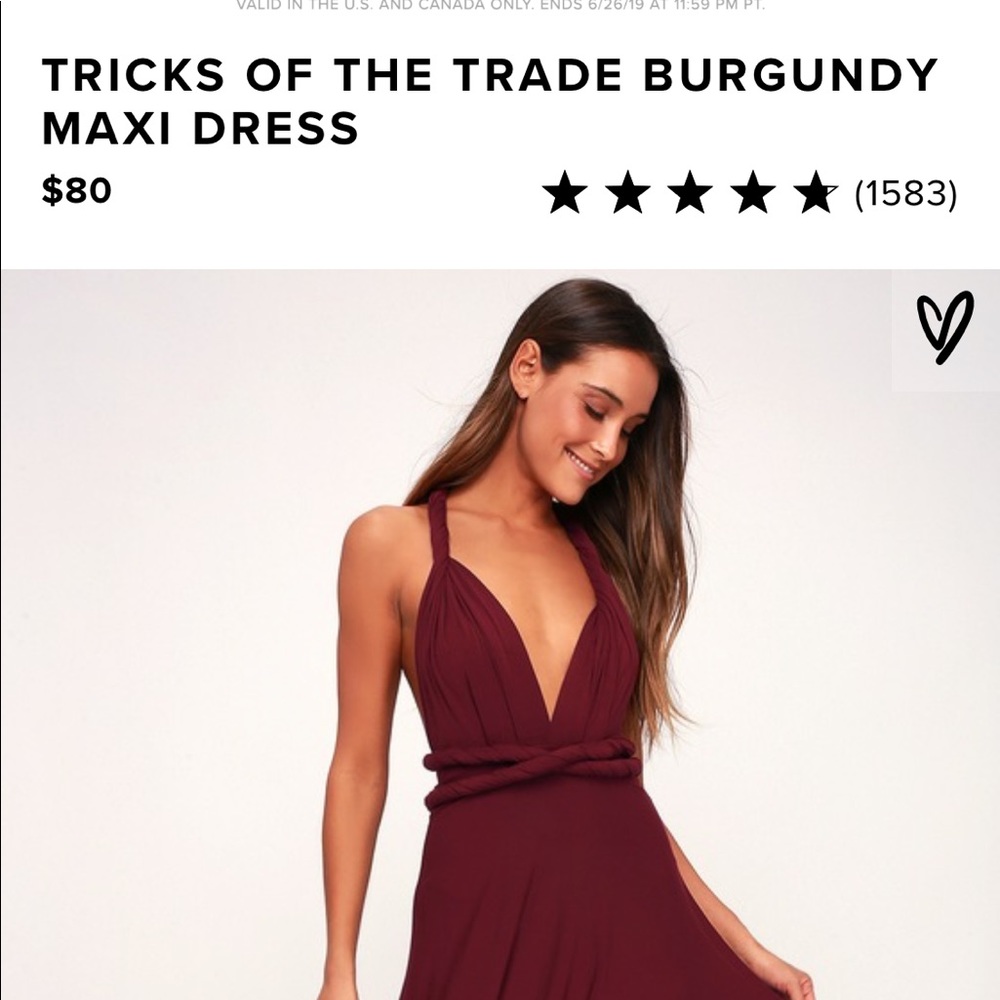 Beautiful multi way maroon maxi dress
